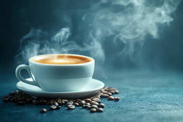 Fototapeta premium Freshly Brewed Coffee with a Tempting Aroma and Deep Flavor, design, banner, background, cafe, coffee, illustration, drink, vector, cup, graphic, template, abstract, art, decoration, retro, concept