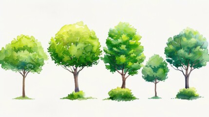 Fototapeta premium Bright green trees enhance your space, perfect for home decor or craft projects, bringing nature indoors beautifully.