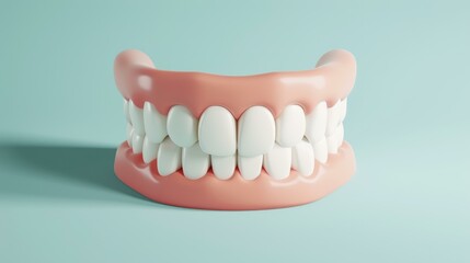 Obraz premium Stunning 3D render depicts a human mouth with intricate details, showcasing realism against a clean background.