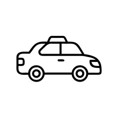 Obraz premium Taxi icon in minimalist style on a white background 