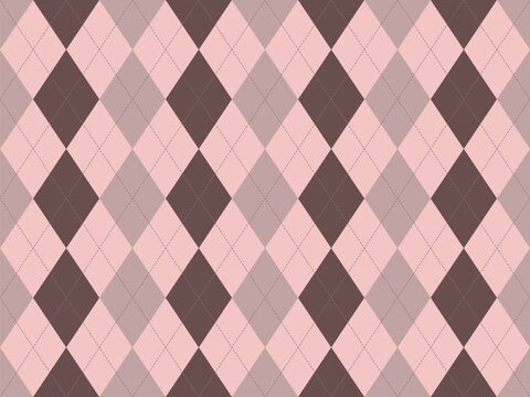 Elegant pink and brown argyle diamond pattern.  Perfect for backgrounds, textiles, fashion, and website design.  Subtle yet stylish, this classic geometric design offers a touch of sophistication.