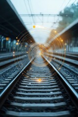 Abstract Railway Tracks with Digital Elements