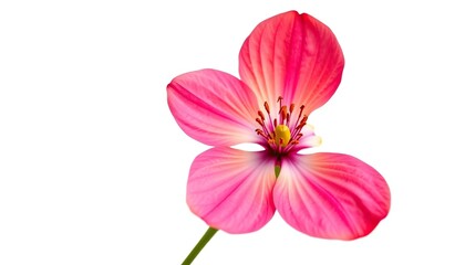 Obraz premium A single, vibrant bloom isolated against a pure white backdrop, petals, single flower