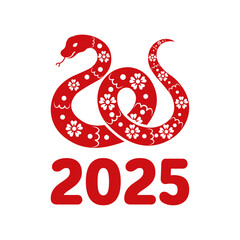 Fototapeta premium 2025 Year of the Snake Illustration---2