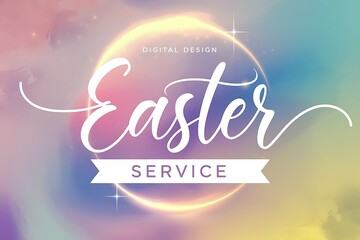 Easter Service Announcement with Soft Color Gradient