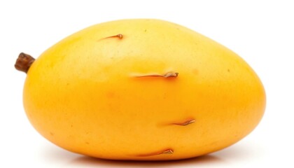 Single ripe mango isolated on white background, isolated, vibrant