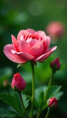 Obraz premium A blooming flower in a garden with lush greenery, floral, blooming