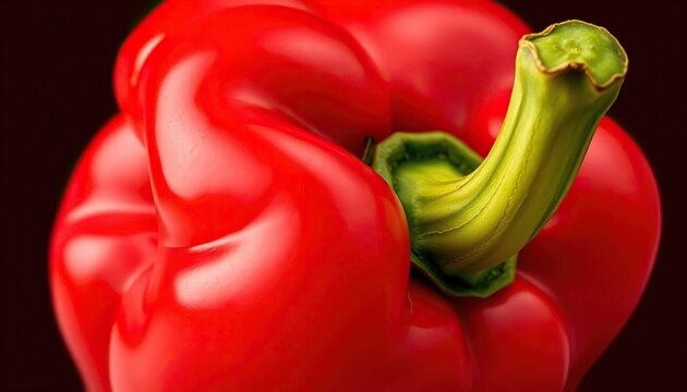 Vibrant red bell pepper, glossy skin, isolated, capsium, bell pepper