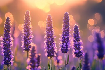 field of pickerelweed blossoming under morning sunlight
