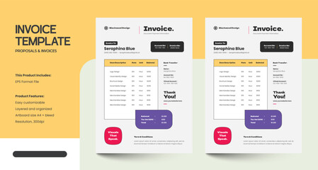 Minimalist Creative Invoice Design Template