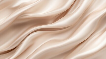 Fototapeta premium Elegant Beige Silk Fabric Draped Texture