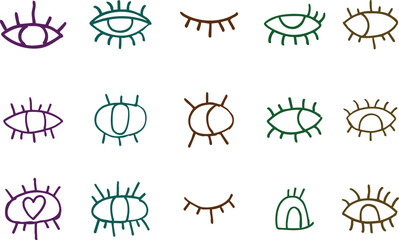 Fototapeta premium hand drawn doodle eyes in vector