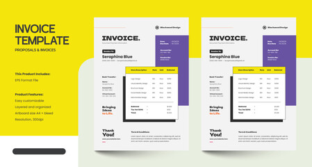 Minimalist Creative Invoice Design Template