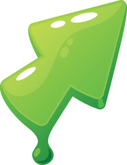 Green shiny game cursor vector illustration