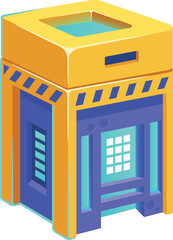 Locked futuristic chest vector illustration
