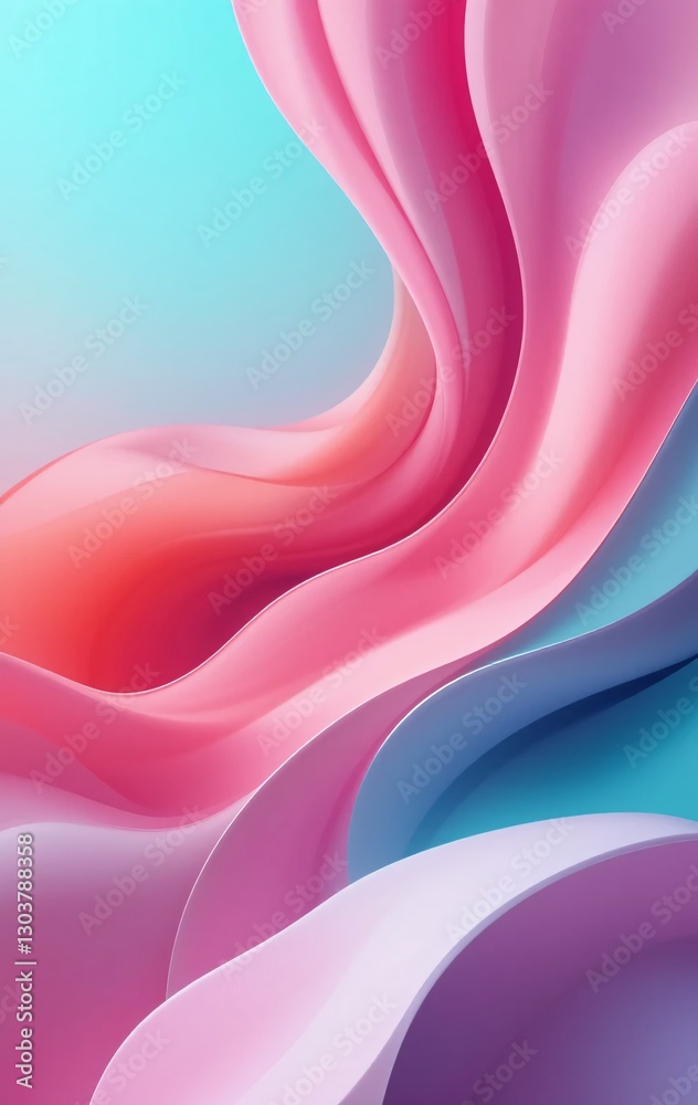 Leinwandbilder abstract pink and blue waves. flowing curves create movement. soft textures provide elegance. modern