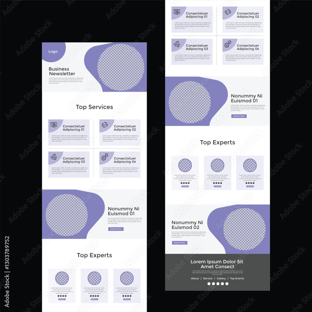 Wall mural email marketing newsletter template layout for multipurpose agency business. or editable landing pag