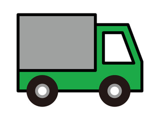 緑色のトラックの線ありイラスト