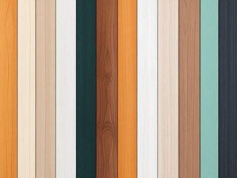 A vibrant array of wooden panels in various colors and textures for design inspiration