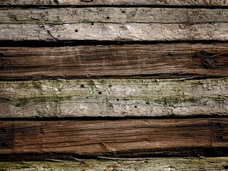 Obraz premium Holzwand aus verwitterten Eisenbahn Schwellen