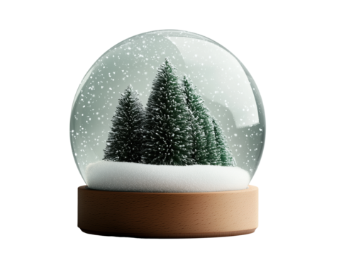 Enchanting Snow Globe Showcasing a Festive Christmas Tree Adorned with Snowflakes – A Whimsical Holiday Decoration Ideal for Home Decor or a Thoughtful Gift!