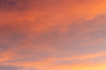red sky with clouds