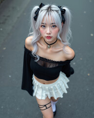 Gothic Streetwear Girl — Edgy & Elegant Urban Aesthetic