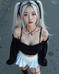 Gothic Streetwear Girl — Edgy & Alluring Urban Aesthetic