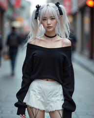 Edgy Streetwear Girl — Bold & Stylish Urban Aesthetic