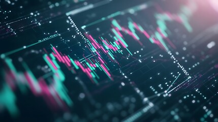 A vibrant, neon-lit image representing advanced AI in stock trading, ideal for financial content and marketing.