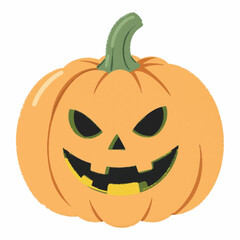 Illustration of Jack-o-Lantern Representing the Holiday Industry Isolated on White Background.