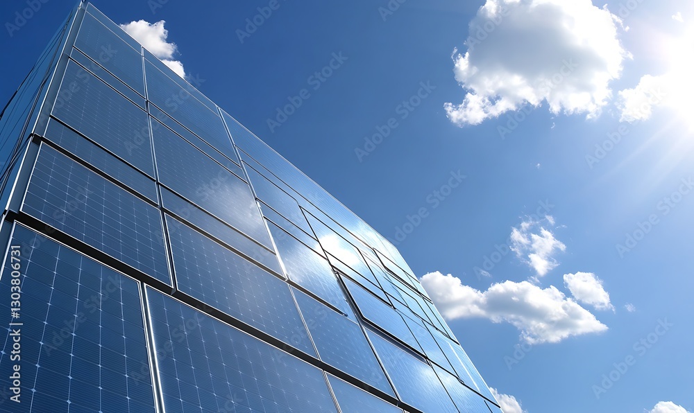Poster an advanced solar panel technology image showcasing transparency and future innovations in renewable