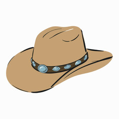 Illustration of Cowboy Hat Representing Agriculture Industry Isolated on White Background.