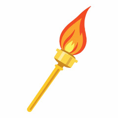 Illustration of Torch Representing Sports Industry Isolated on White Background.
