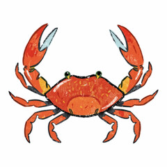 Illustration of Crab Representing Seafood Industry Isolated on White Background.
