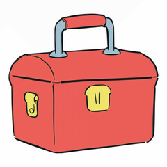 Illustration of a Toolbox Representing the Construction Industry Isolated on White Background.