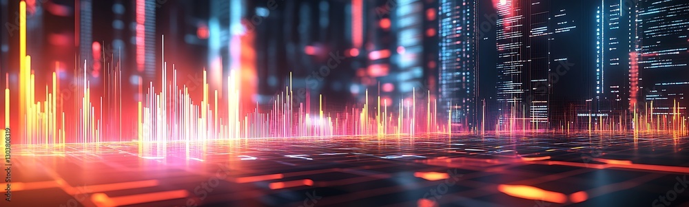 Fototapete AI-driven analysis of economic stability showcasing futuristic concepts and insights.