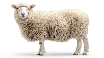 A Serene Sheep Stands Majestically, Its Thick, Creamy Fleece A Testament To Natures Beauty Against A Pure Isolated on Transparent Background