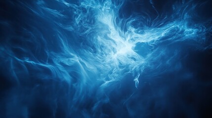 Blue energy swirls, cosmic nebula background, abstract art, website design