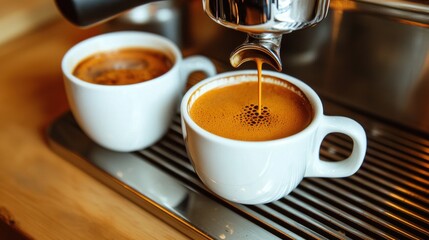 Art of coffee brewing by a barista cozy  setting close-up beverage photography warm atmosphere detailed view