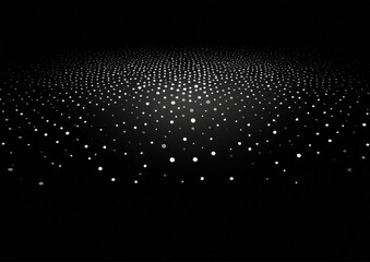 Monochrome Halftone Dot Wave Texture Black and White Background