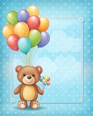 teddy bear with balloon