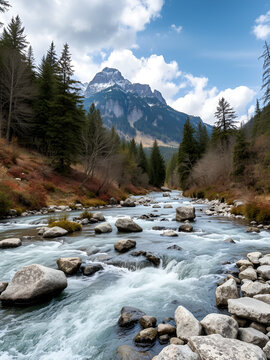 schwarza river in the hoellental in austria
