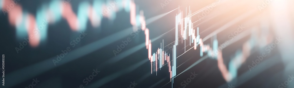 Fototapete AI-driven hedge fund visualization with a futuristic design concept in a digital format.