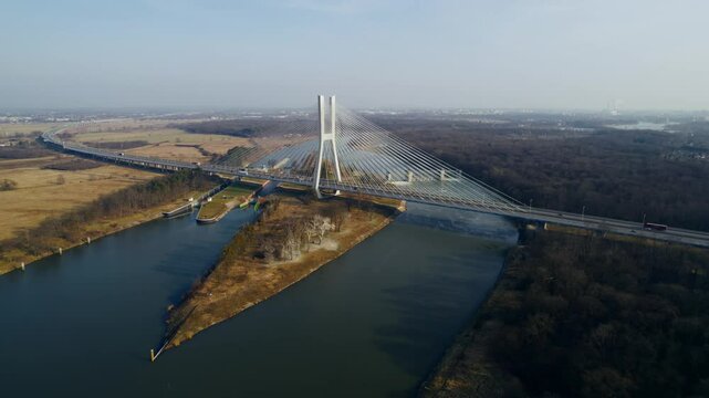 Lower Silesia&rsquo;s Rędzin Bridge, Poland&rsquo;s largest, seen from the sky
