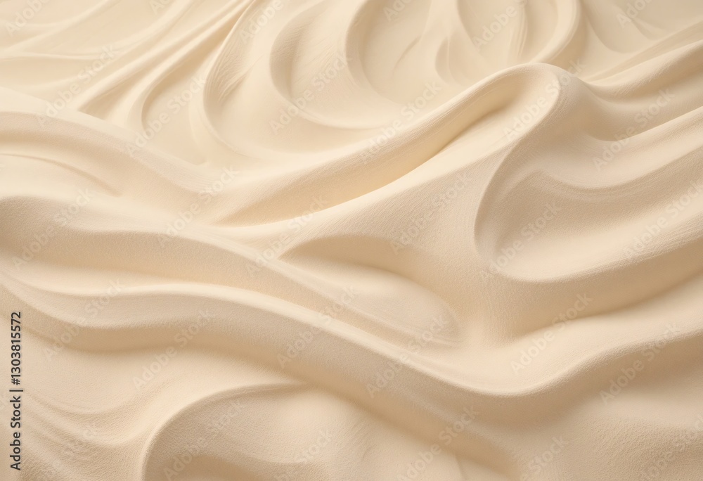 Poster creamy waves abstract. soft fabric folds create. warmth texture close up. gentle light pastel sereni