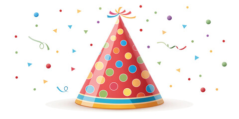 "Colorful Birthday Party Hat – Isolated on Transparent Background | Generative AI" "Festive Birthday Hat Clipart – High-Quality PNG with Transparent Background"