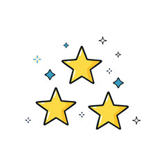3 Shining Stars on a Clean White Background – Simple, Bright, and Elegant