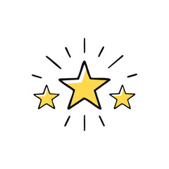 3 Shining Stars on a Clean White Background – Simple, Bright, and Elegant