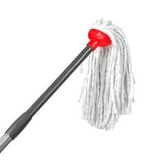 String mop isolated on white. Cleaning equipment